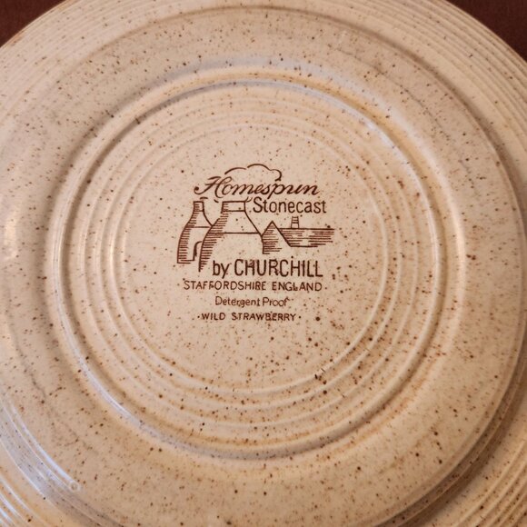 Churchill Homespun Stonecast Wild Strawberry Dinner Plate 10.5" - Picture 3 of 3
